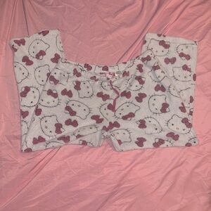 Hello Kitty Fleece Pajama Pants - Pink and White